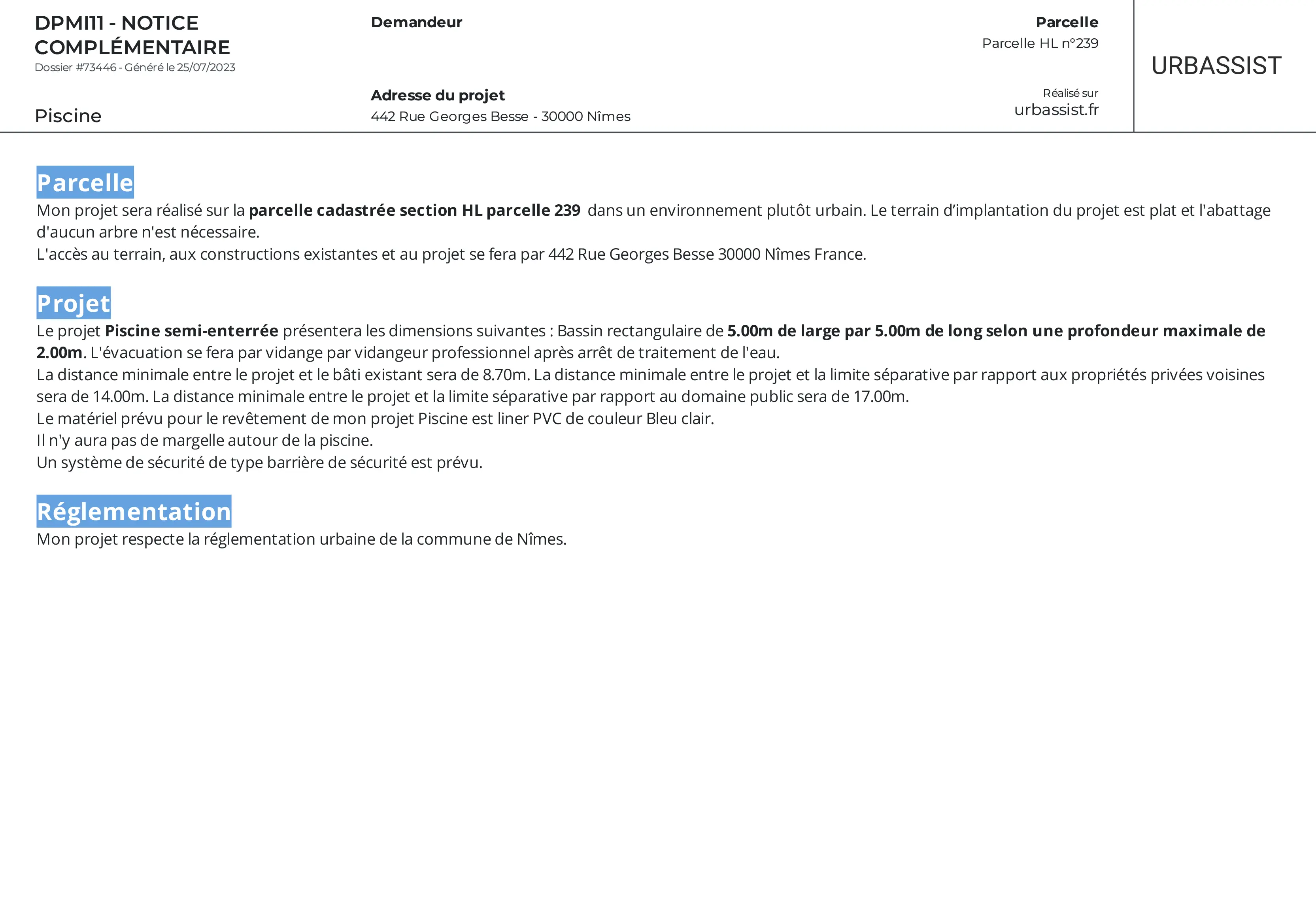 Notice descriptive déclaration préalable
